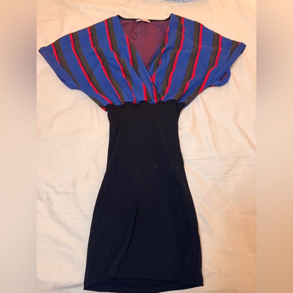 Zara Striped Blue and Red Dress